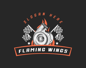 Turbo Racing Flag logo design