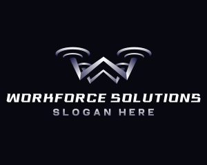 Aerial Drone Letter W logo design