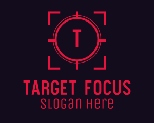 Red Target Crosshair Letter logo design