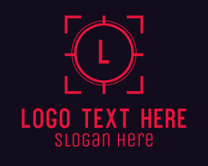 Focus - Red Target Crosshair Letter logo design