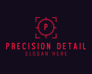 Red Target Crosshair Letter logo design