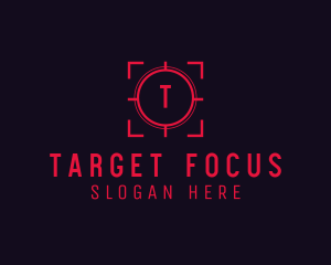 Red Target Crosshair Letter logo design