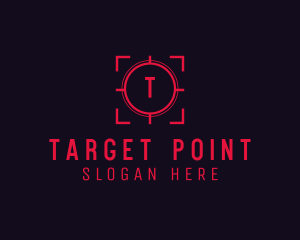 Red Target Crosshair Letter logo design