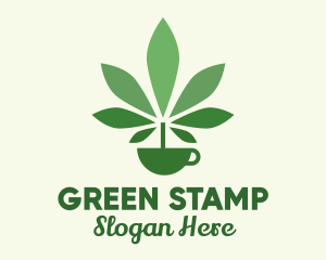 Green Plant Teacup logo design