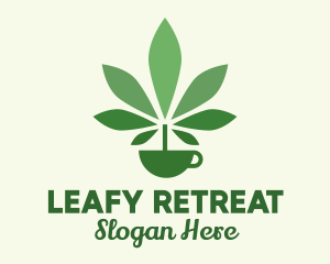 Green Plant Teacup logo design