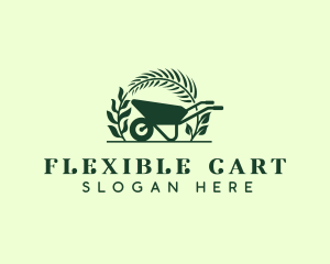 Gardening Wheelbarrow Plant logo design