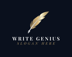 Writing Quill Feather logo design