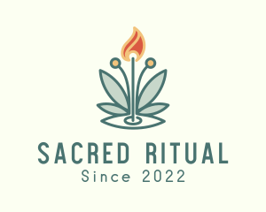 Spa Meditation Flame logo design