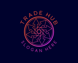 Geometric Arrow Trading logo design