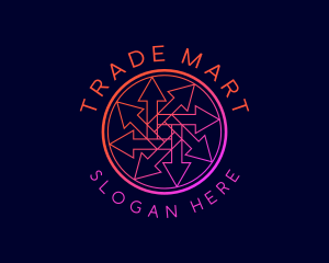 Geometric Arrow Trading logo design