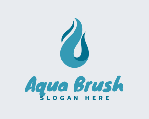 Aqua Wave Droplet logo design