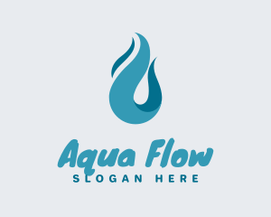 Aqua Wave Droplet logo