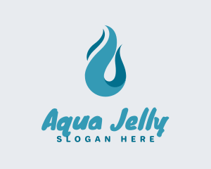 Aqua Wave Droplet logo design