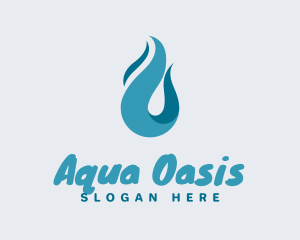 Aqua Wave Droplet logo design