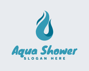 Aqua Wave Droplet logo design