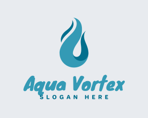 Aqua Wave Droplet logo design