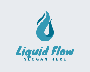 Aqua Wave Droplet logo design