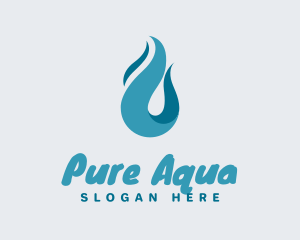 Aqua Wave Droplet logo design