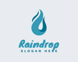 Aqua Wave Droplet logo design