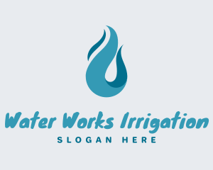 Aqua Wave Droplet logo design