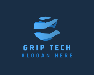 Global Tech Arrow logo design