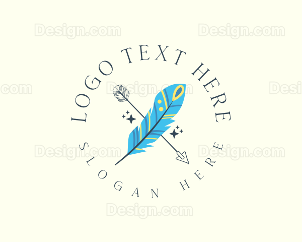 Tribal Feather Arrow Logo