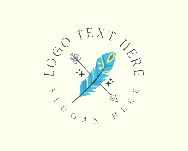 Tribal Feather Arrow logo