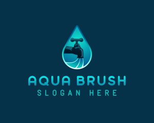 Water Droplet Plumbing logo design