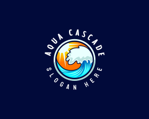 Ocean Wave Surf logo design