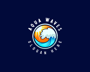 Ocean Wave Surf logo design