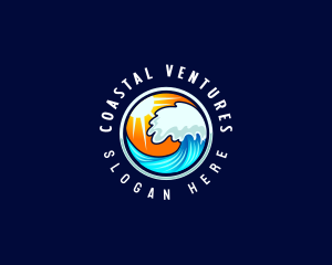 Ocean Wave Surf logo design