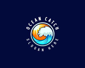 Ocean Wave Surf logo design