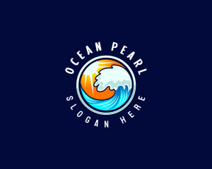 Ocean Wave Surf logo design