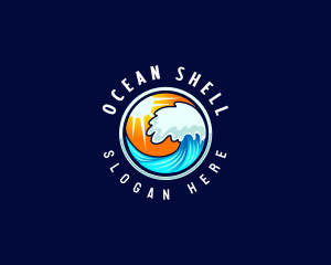 Ocean Wave Surf logo design