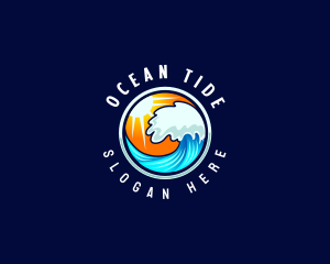 Ocean Wave Surf logo design