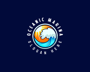 Ocean Wave Surf logo design