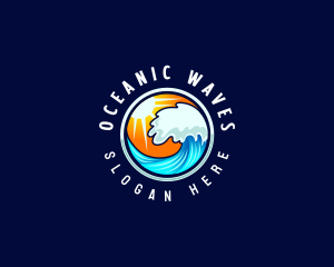 Ocean Wave Surf logo design