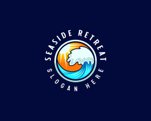 Ocean Wave Surf logo design