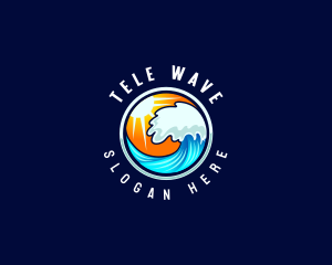 Ocean Wave Surf logo design