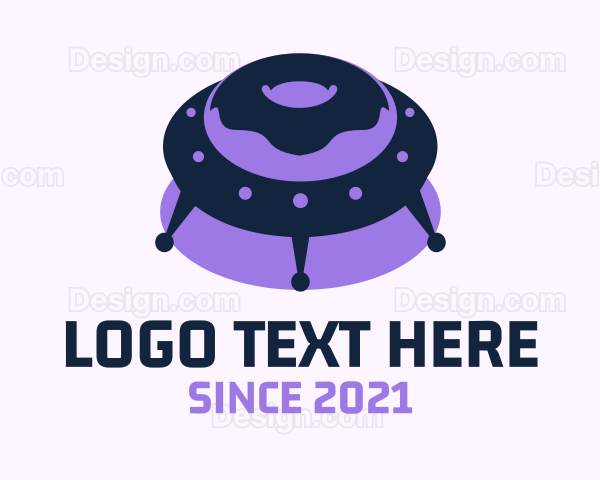 Alien UFO Donut Logo