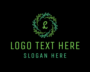 Evergreen - Wreath Vine Leaf logo design