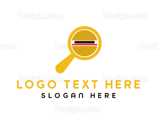 Burger Magnifying Glass Logo