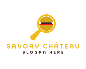 Burger Magnifying Glass logo design