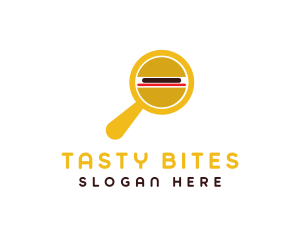 Burger Magnifying Glass logo design