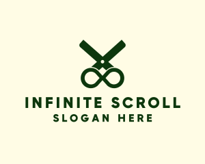 Infinity Barber Hairdresser Scissors logo design