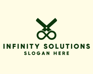 Infinity Barber Hairdresser Scissors logo design