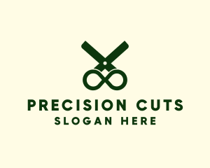 Infinity Barber Hairdresser Scissors logo design