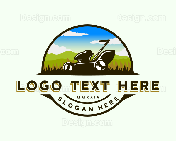 Landscape Grass Cutter Emblem Logo