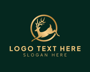 Gold Deer Animal logo