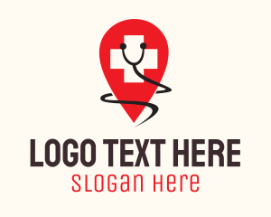 Medical Cross Stethoscope Location logo